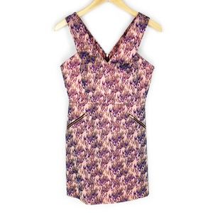 Topshop Mini Dress Metallic Pink Flame Jacquard Sleeveless Party 6